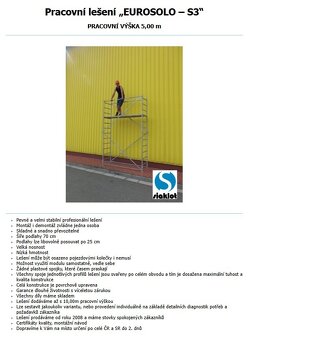 Pracovní věž / lešení Eurosolo-S3 (pojízdné) - NOVÉ - 5