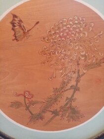 RETRO DEKORACE - porcelán, ruční malba na dřevo - 5