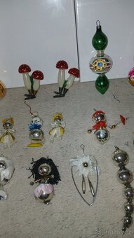 Staré Vánoční ozdoby - muchomůrky, ptáčci atd dle fotek - 5