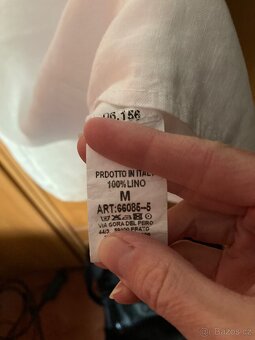 Bílé lněné šaty vel M - 5