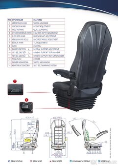 Sedadla řidiče - NOVÁ do autobusu - pneumatické odpružení - 5