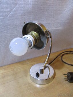 Stolní lampa chrom, funkcionalismus, funkční, - 5