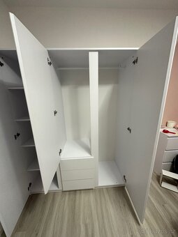 Šatní skříň Carlos, bílá, 152 cm - 5