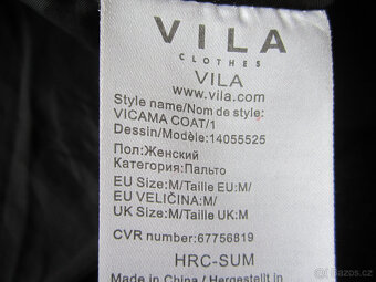 Černý zimní kabát vel. M/L/XL, zapínání na patentky - 5