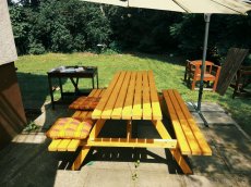 Zahradní posezení , pivní set , lavice , masiv ,stohovatelný - 5
