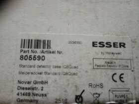 EPS kouřové čidlo (hlásič) + patice Esser 802371+ 805590 - 5