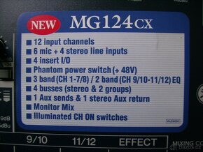 Prodám 12 kanálový mixpult Yamaha MG 124cx - 5