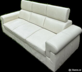 Bílá kožená sedačka - 5