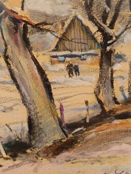 Obraz Jaroslav Frohlich, Staré ořechy 1972, olej 63x69 - 5