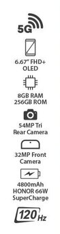 2x HONOR 70 8GB/256GB Midnight Black. Cena je za oba mobily - 5