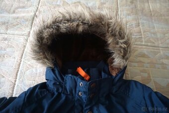 Dětská modrá zimní bunda/parka vel.122 zn.H&M - 5
