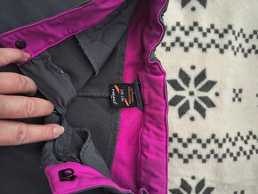 Šedorůžové softshellové zateplené kalhoty, holka 140/146 - 5