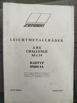 Litá alu kola Zender, mazda 323f bj - 5