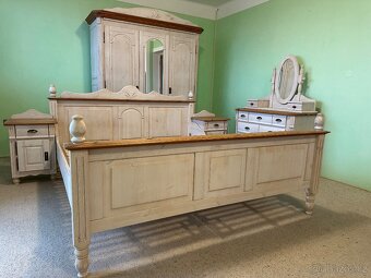 Vintage kompletní dřevěná ložnice, bílá Shabby Chic styl - 5