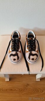 Oranžové (tygrované) dívčí vzorované tenisky Vans - 5