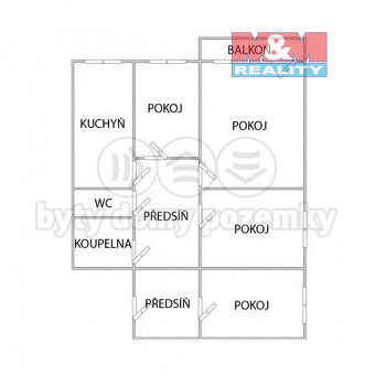 Pronájem bytu 4+1, 74 m², Litvínov, ul. Hamerská - 5
