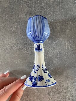 Holandský ručně malovaný svícen – Delft Blue - 5