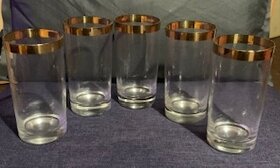 Sada skleniček se zlatým proužkem 2 velikosti - 5