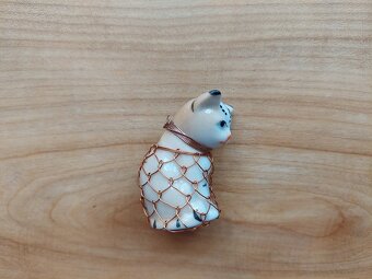 Porcelánová soška kočka kočička kotě drátkování ruční výroba - 5