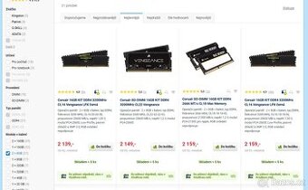 Paměti RAM DDR4 2x8 GB tj. 16GB 2400mhz cl16 - 5