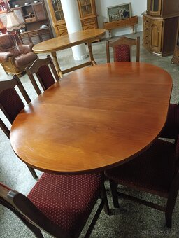 Rustikální jídelní set, stůl, 6 židlí, masív - 5