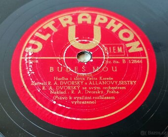4 šelakové gramofonové desky ULTRAPHON, R. A. Dvorský - 5