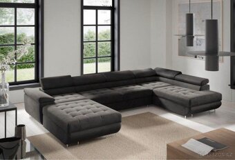 Sedací souprava do U, šedá - 5