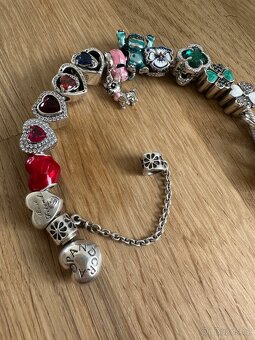 Červené srdce přívěsek na Pandora náramek - 5