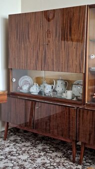 Retro obývací stěna, jídelní a konferenční stůl a židle - 5