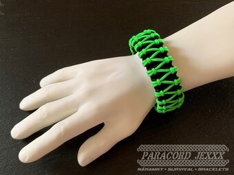 Paracord náramek (19,5 cm) black - neon - 5