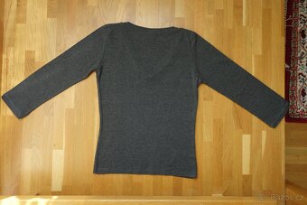 Šedý dámský úpletový svetřík s 3/4 rukávy vel. 40 - 5