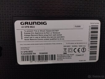 Prodám Televizi zn.Grundig 43GFB6622 - 5