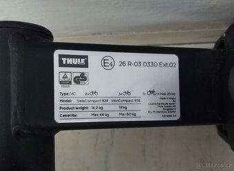 Nosič kol na tažné Thule VeloCompact 926 + adaptér 4 kola - 5