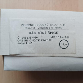 Retro vintage vánoční špice + ozdoba - Železnobrodské sklo - 5