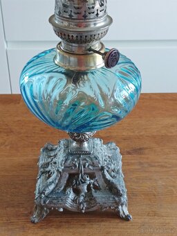 SECESE/ART NOUVEAU STAROŽITNÁ PETROLEJKA HASAG, FRANCIE 1900 - 5