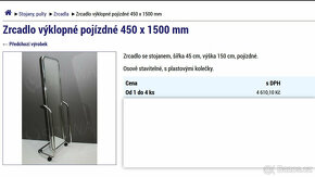 Zrcadlo pojízdné, šířka 45 cm, výška 150 cm - 5