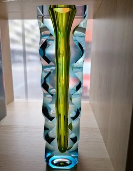 Luxusní váza z hutního skla - O. Lipský, EXBOR - 5