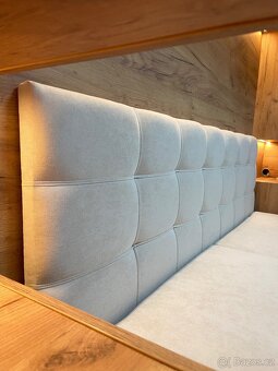 Postel Boxspring 180x200 béžová s úložným prostorem - 5