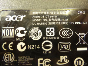 Acer - Aspire 3810T - spíše na náhradní díly - 5