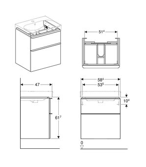 Geberit Smyle Square skříňka šedá matná 60 cm - 5