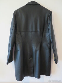 Dámský černý kožený kabát - 5