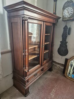 Prosklená starožitná skříň / knihovna / skleník / vitrína - 5