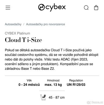Dětská autosedačka Cloud T i-Size - 5