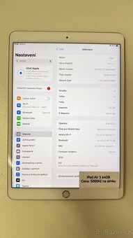 iPad Air 3 64GB Silver na Simku, pěkný stav - 5