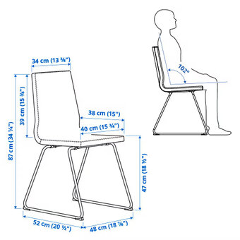 IKEA = 2ks čalouněné židle VOLFGANG / LILLÅNÄS - slonovinová - 5
