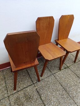 4 židle, masív, selský/rustikální nábytek - 5