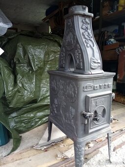 Starožitná litinová kamna Norské zn. Dovre - 5