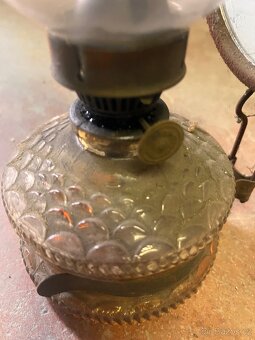 Stará petrolejová lampa se zrcátkem / petrolejka - 5