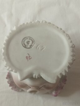 Stará porcelánová dóza na dudlíky - miminko - 5