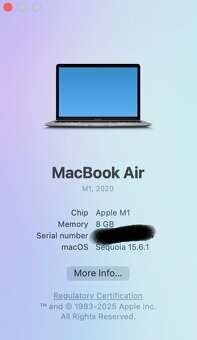 MacBook Air M1 2020 – 8 GB RAM, 256 GB, pěkný stav - 5